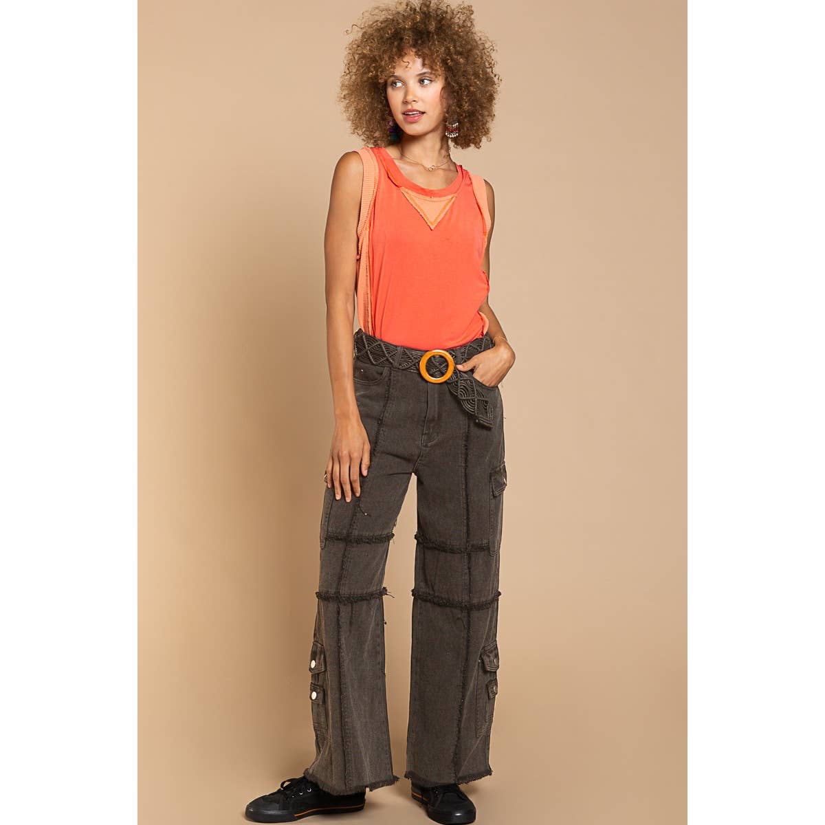 POLC Outseam baggy cargo pants Coffee