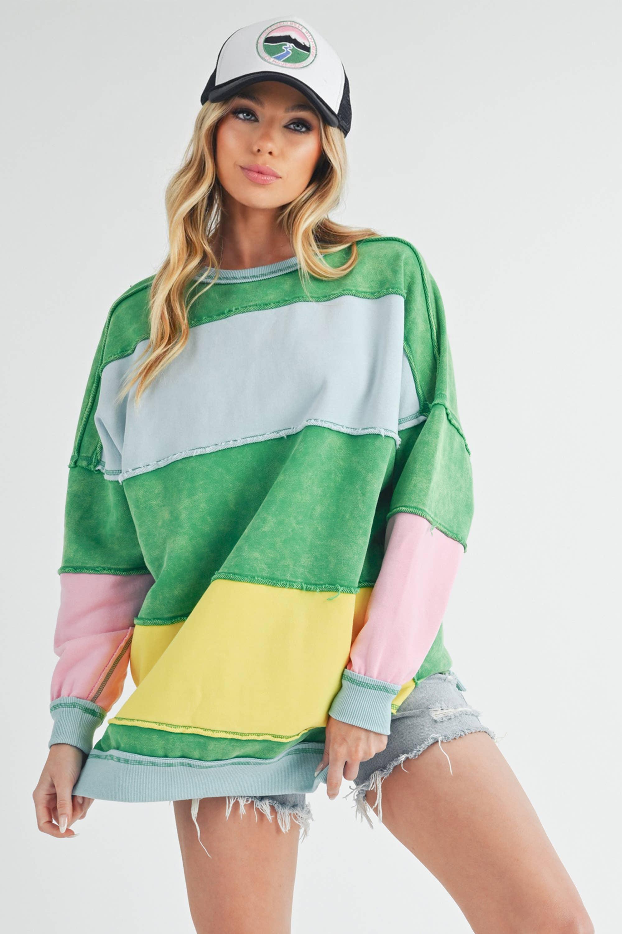 Rugby Color Block Stripe Sweater shirt*