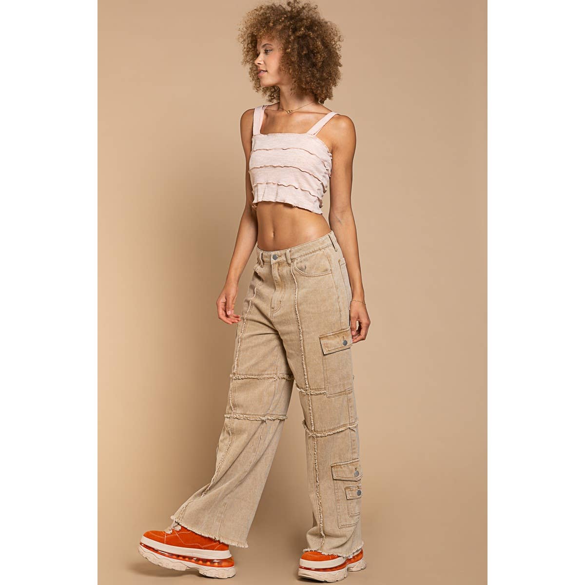 POLC Outseam baggy cargo pants Coffee