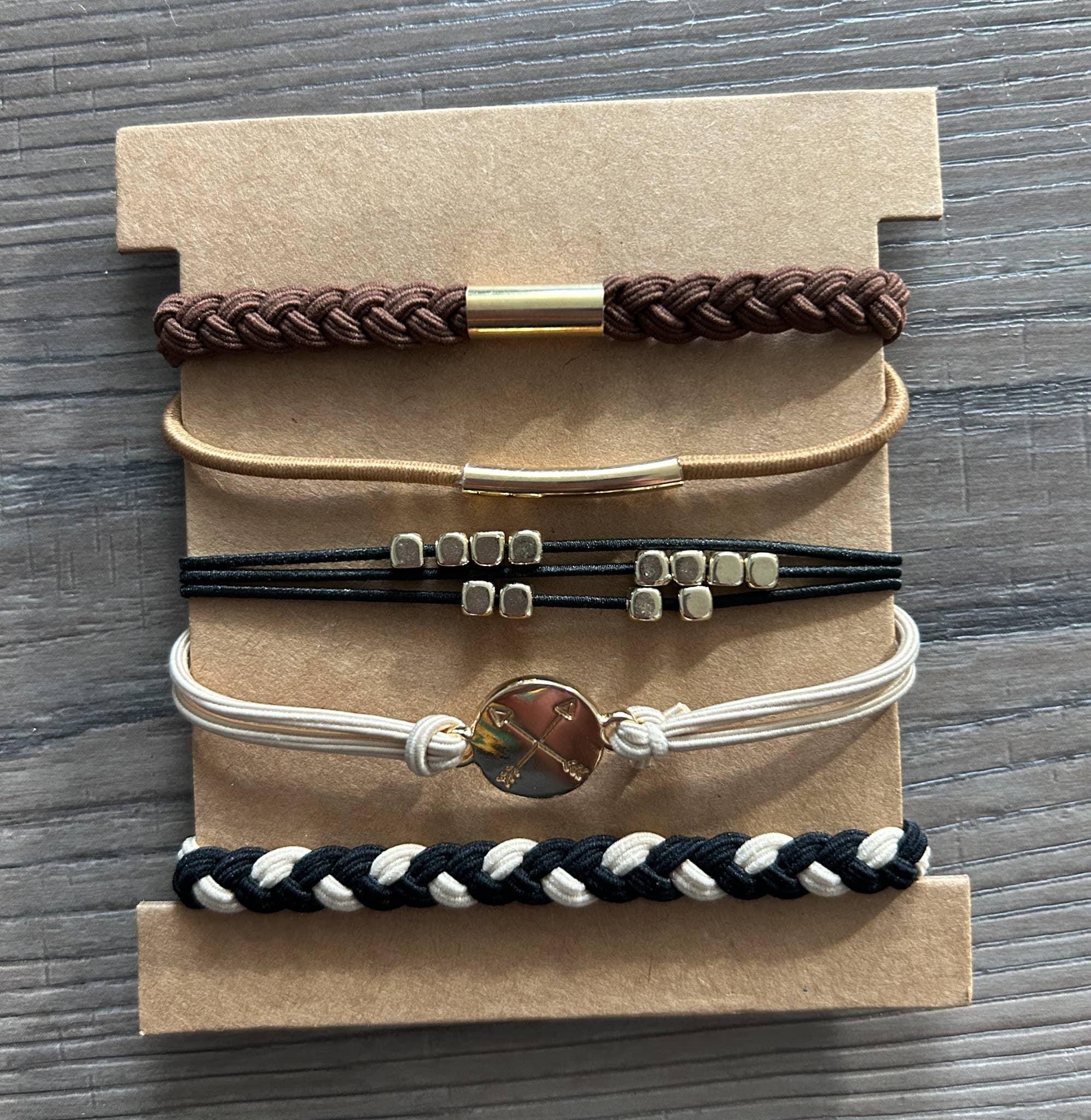 Hair Tie Bracelet Sets: Arrows