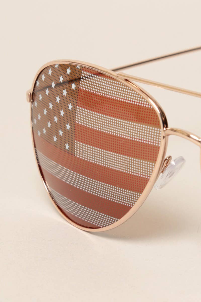 USA American Flags Aviator Sunglasses