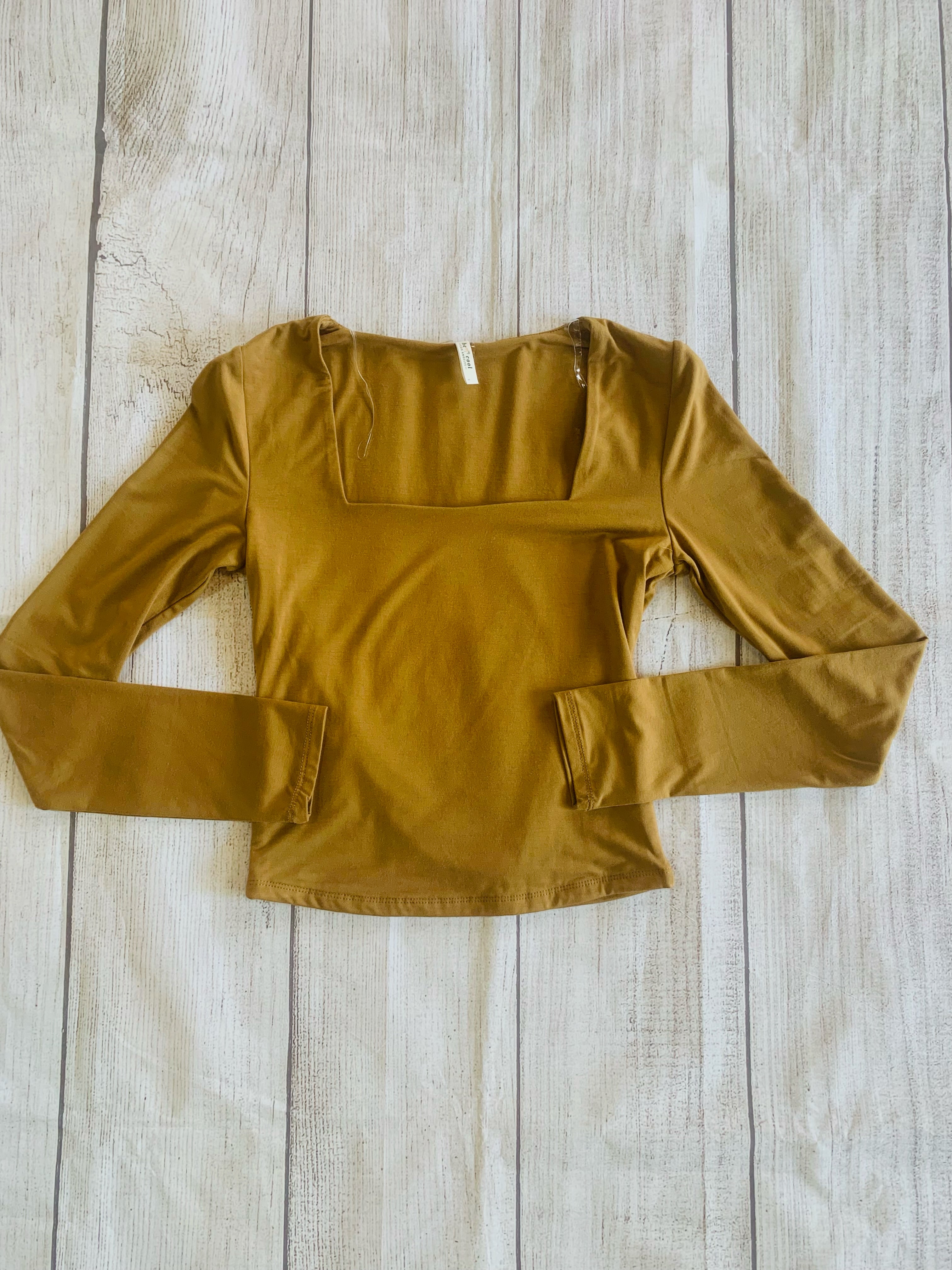 Basic Square Neck Long Sleeve Top