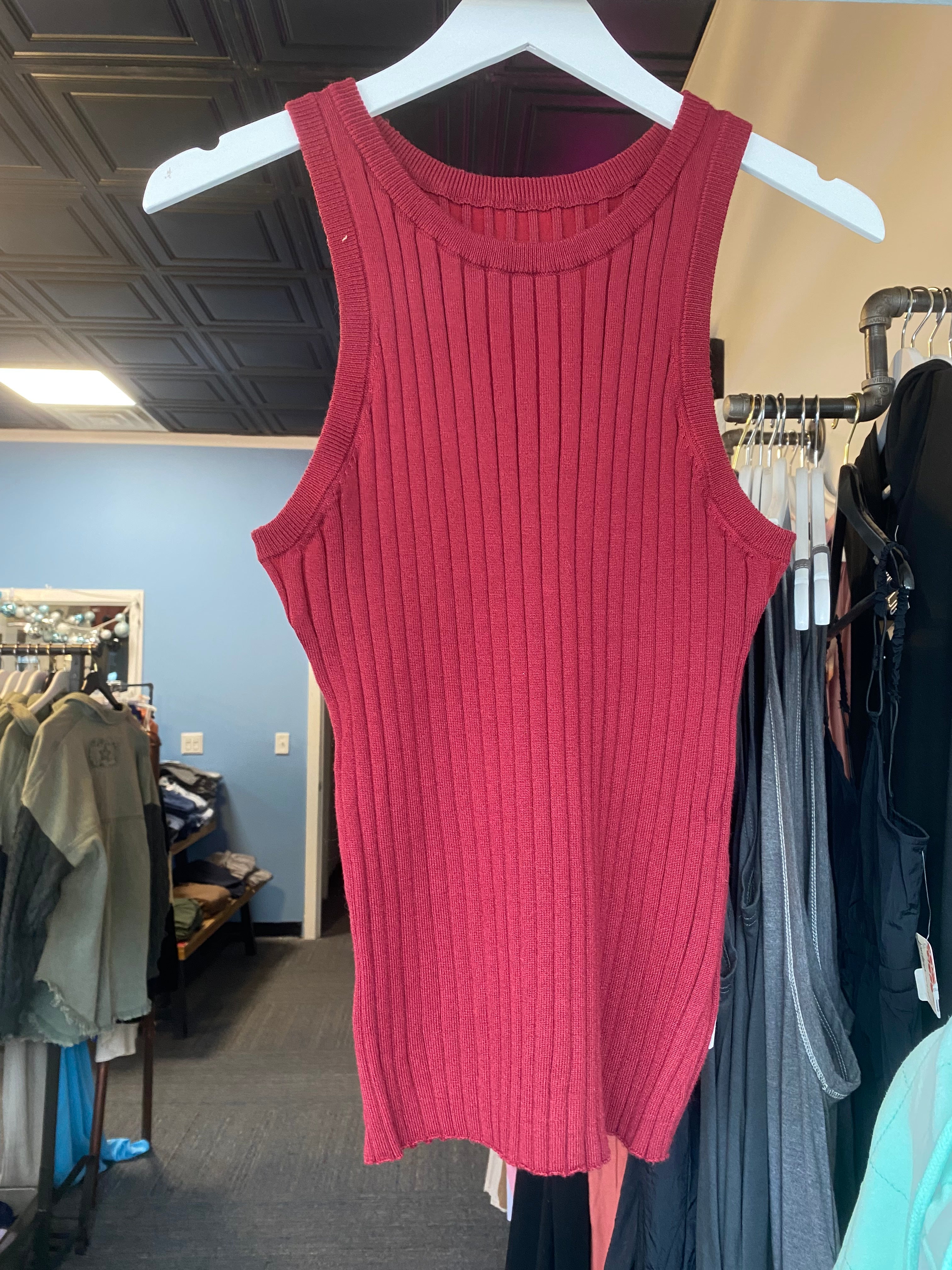 WSS Red Sleeveless Sweater